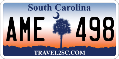 SC license plate AME498