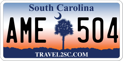 SC license plate AME504