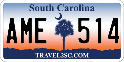SC license plate AME514