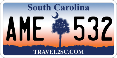 SC license plate AME532