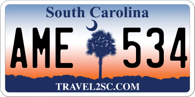 SC license plate AME534