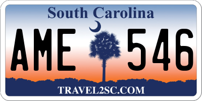 SC license plate AME546