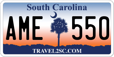 SC license plate AME550