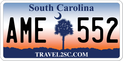 SC license plate AME552