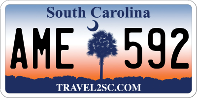 SC license plate AME592