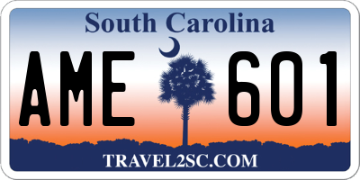 SC license plate AME601