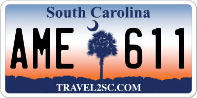 SC license plate AME611