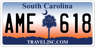 SC license plate AME618
