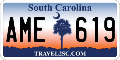 SC license plate AME619