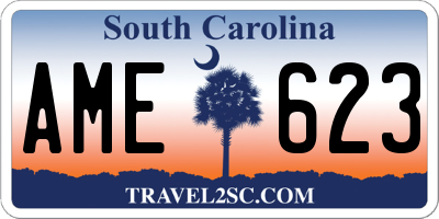 SC license plate AME623