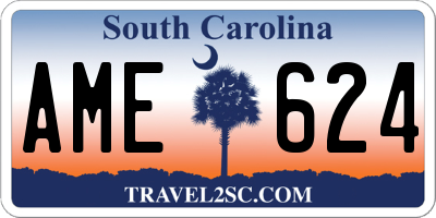 SC license plate AME624