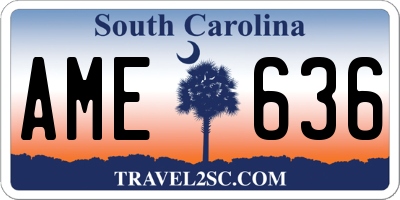 SC license plate AME636