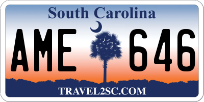 SC license plate AME646