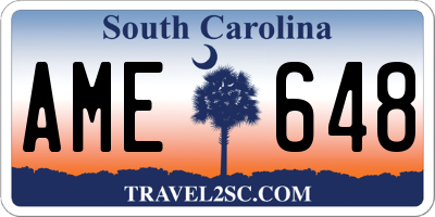 SC license plate AME648
