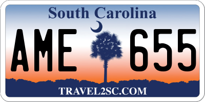 SC license plate AME655