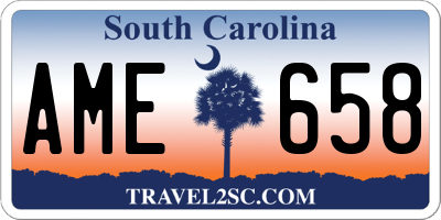 SC license plate AME658