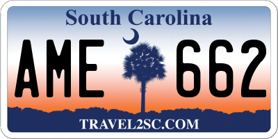 SC license plate AME662