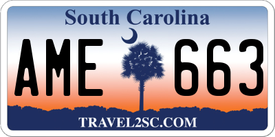 SC license plate AME663