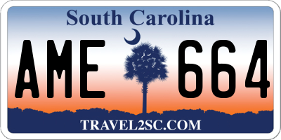 SC license plate AME664