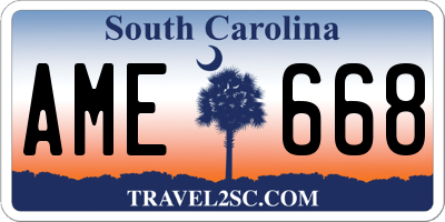 SC license plate AME668