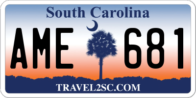 SC license plate AME681