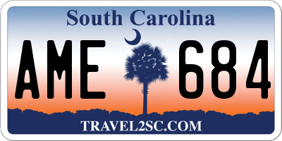 SC license plate AME684