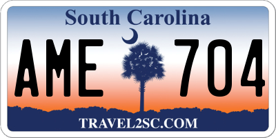 SC license plate AME704