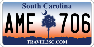 SC license plate AME706