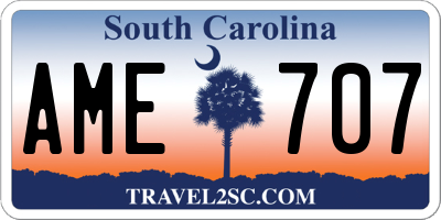 SC license plate AME707