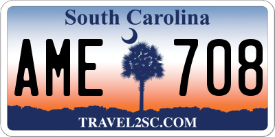 SC license plate AME708