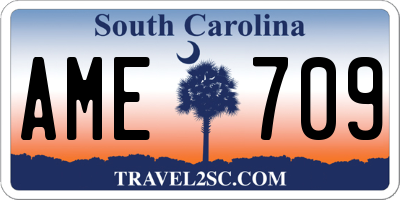 SC license plate AME709