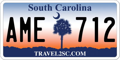 SC license plate AME712