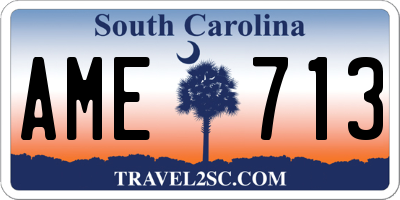 SC license plate AME713