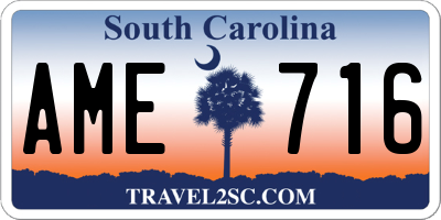 SC license plate AME716