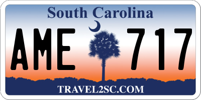 SC license plate AME717