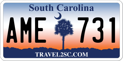SC license plate AME731