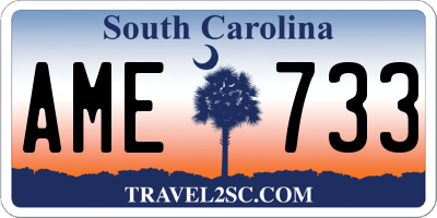 SC license plate AME733