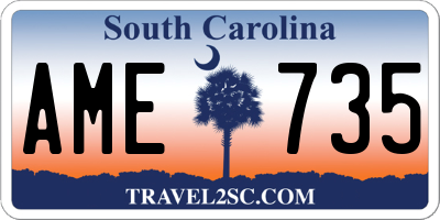 SC license plate AME735