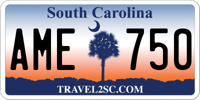 SC license plate AME750