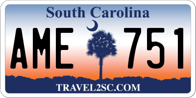 SC license plate AME751