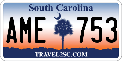 SC license plate AME753
