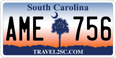 SC license plate AME756