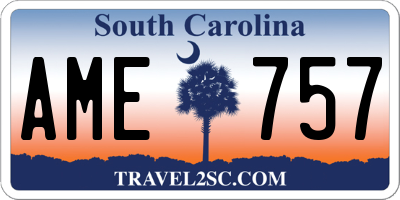 SC license plate AME757