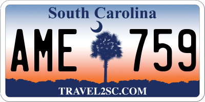 SC license plate AME759