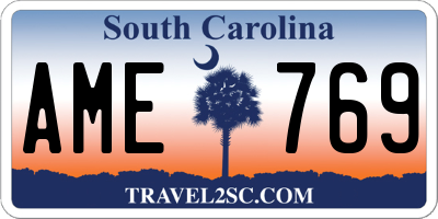 SC license plate AME769