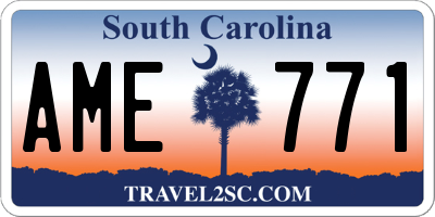 SC license plate AME771