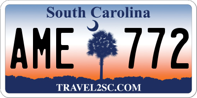 SC license plate AME772