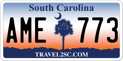 SC license plate AME773