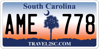 SC license plate AME778
