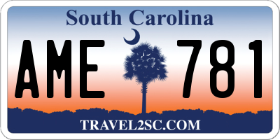 SC license plate AME781